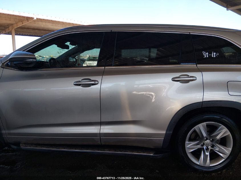 2014 Toyota Highlander Limited V6 VIN: 5TDYKRFH9ES025109 Lot: 43767713