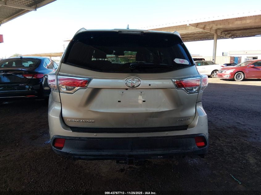 2014 Toyota Highlander Limited V6 VIN: 5TDYKRFH9ES025109 Lot: 43767713