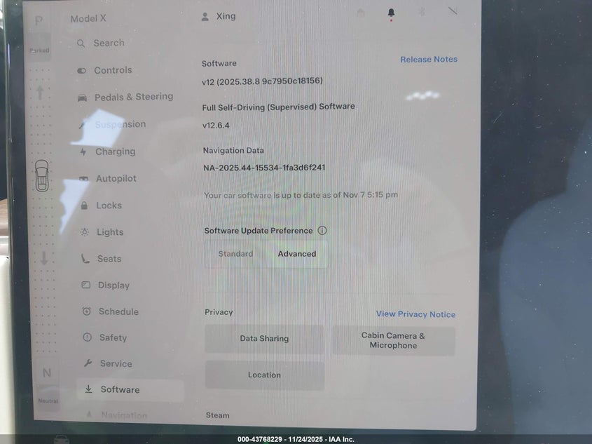 2022 Tesla Model X Dual Motor All-Wheel Drive VIN: 7SAXCAE51NF343010 Lot: 43768229