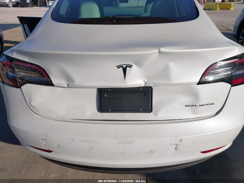 2022 Tesla Model 3 Long Range Dual Motor All-Wheel Drive VIN: 5YJ3E1EB2NF194649 Lot: 43768448