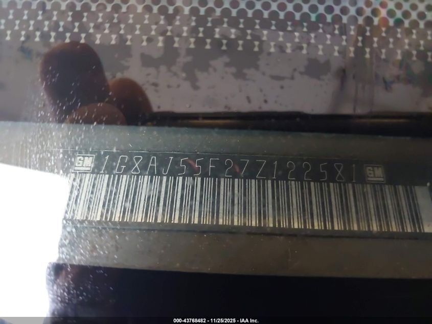 2007 Saturn Ion 2 VIN: 1G8AJ55F27Z122581 Lot: 43768482