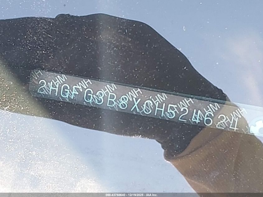 2012 Honda Civic Ex VIN: 2HGFG3B8XCH524624 Lot: 43768640