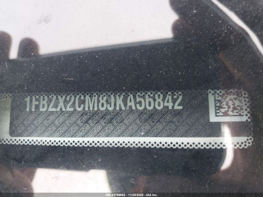 2018 Ford Transit-350 Xlt VIN: 1FBZX2CM8JKA56842 Lot: 43768652