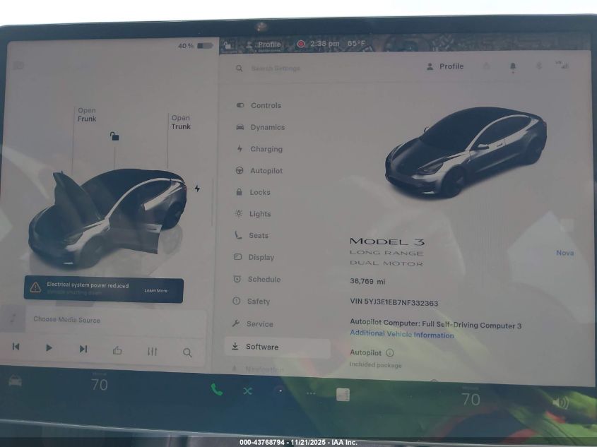 2022 Tesla Model 3 Long Range Dual Motor All-Wheel Drive VIN: 5YJ3E1EB7NF332363 Lot: 43768794