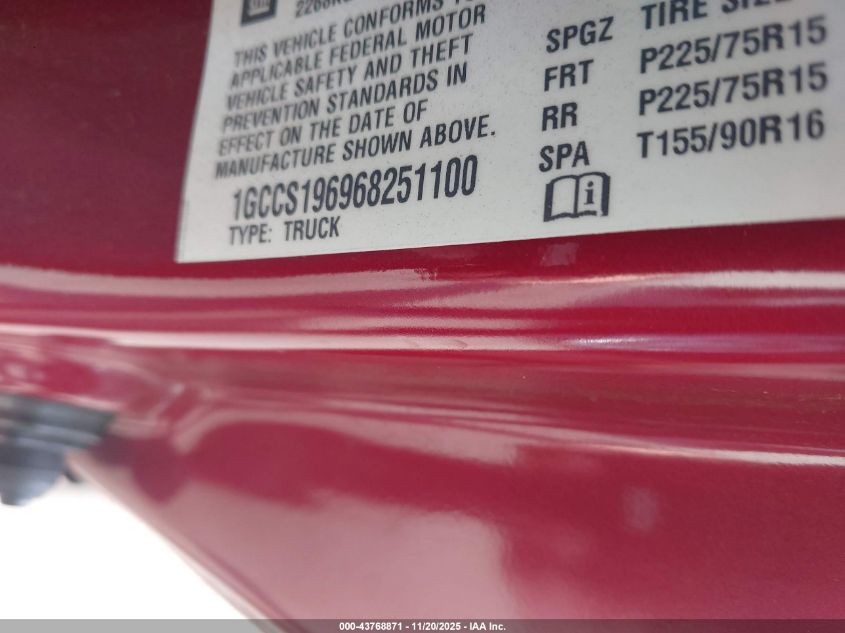 2006 Chevrolet Colorado Lt VIN: 1GCCS196968251100 Lot: 43768871