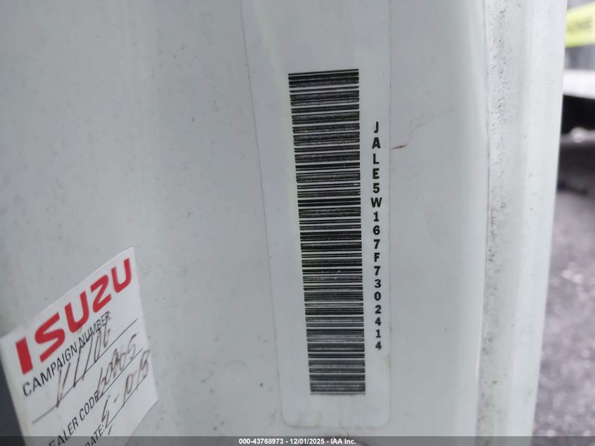 2015 Isuzu Dsl Reg At VIN: JALE5W167F7302414 Lot: 43768973