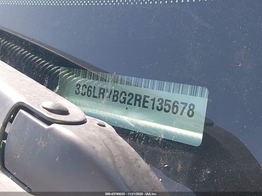 2024 Ram Promaster 1500 Slt High Roof 136 Wb VIN: 3C6LRVBG2RE135678 Lot: 43769225