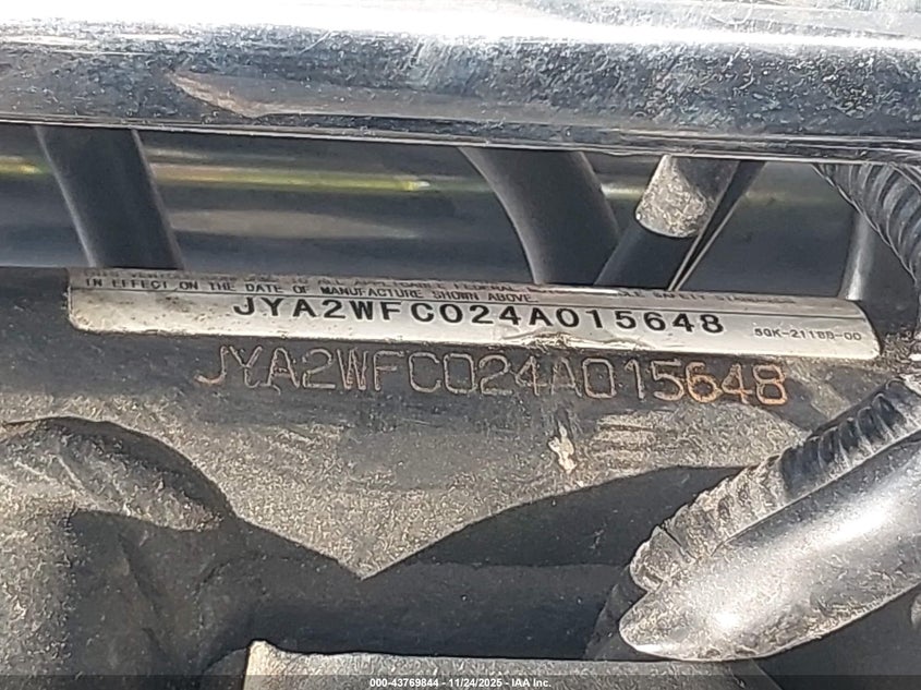 2004 Yamaha Vmx12 VIN: JYA2WFC024A015648 Lot: 43769844