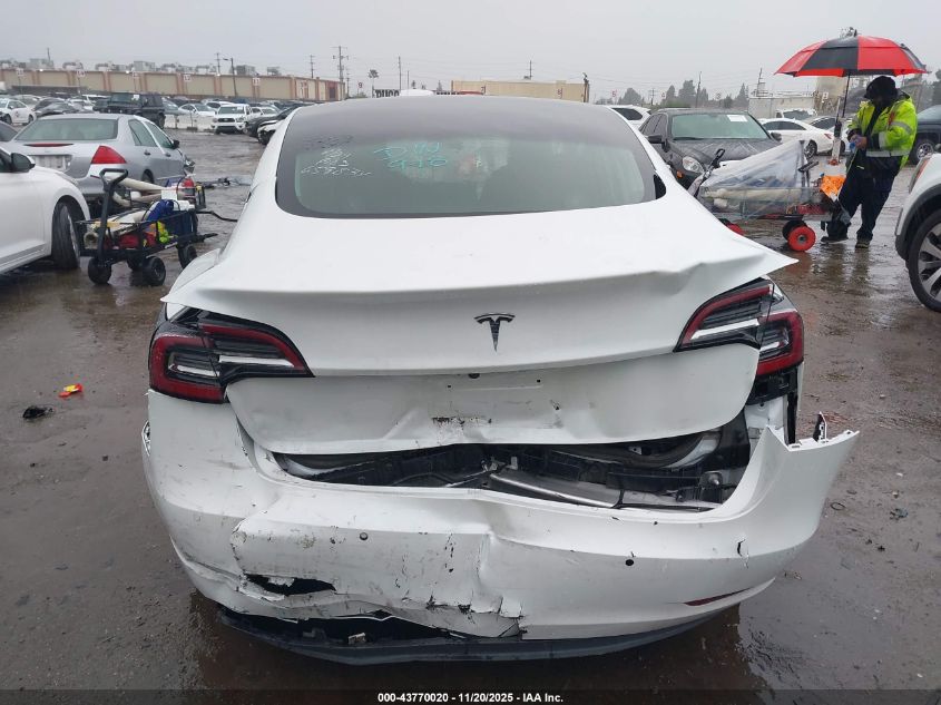 2020 Tesla Model 3 Standard Range Plus Rear-Wheel Drive/Standard Range Rear-Wheel Drive VIN: 5YJ3E1EA5LF659834 Lot: 43770020