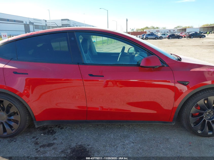 2023 Tesla Model Y Performance Dual Motor All-Wheel Drive VIN: 7SAYGDEF4PF777542 Lot: 43770211
