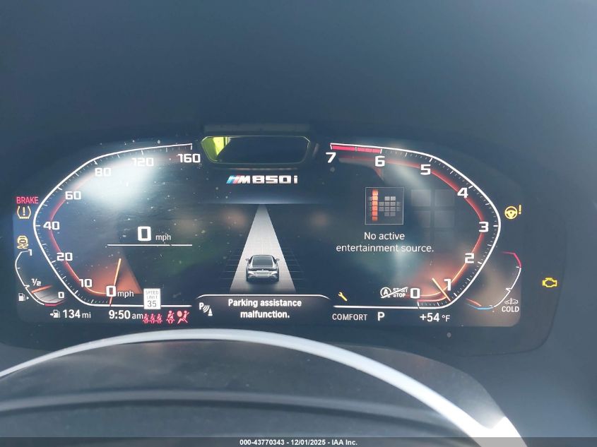 2020 BMW M850I Gtan Coupe xDrive VIN: WBAGV8C03LCD97829 Lot: 43770343