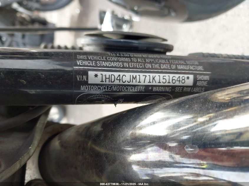 2001 Harley-Davidson Xl883 C VIN: 1HD4CJM171K151648 Lot: 43770636