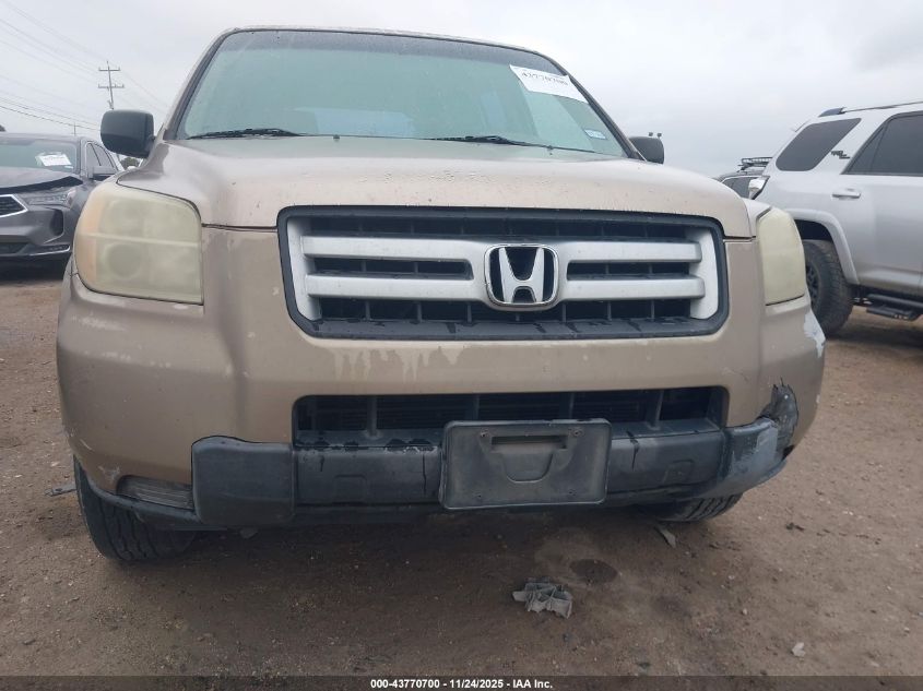 2006 Honda Pilot Lx VIN: 5FNYF18176B010670 Lot: 43770700