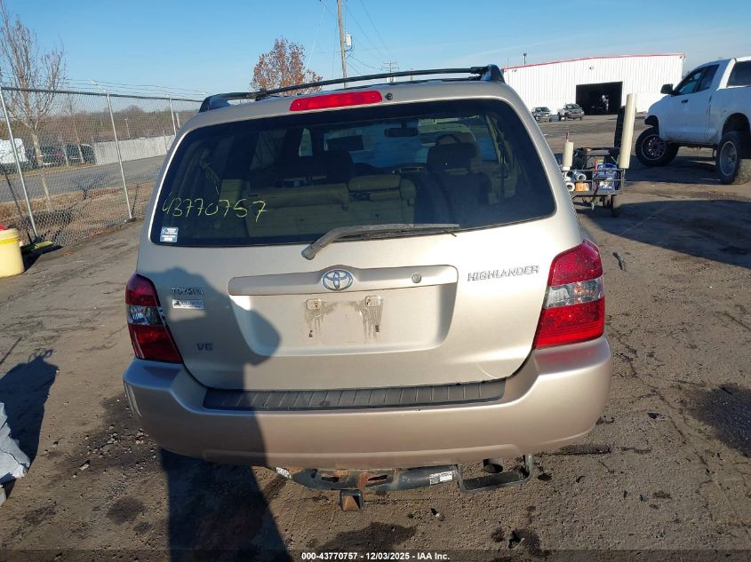 2005 Toyota Highlander V6 VIN: JTEDP21A550048838 Lot: 43770757