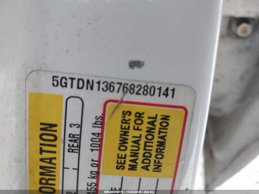 2006 Hummer H3 Suv VIN: 5GTDN136768280141 Lot: 43770770