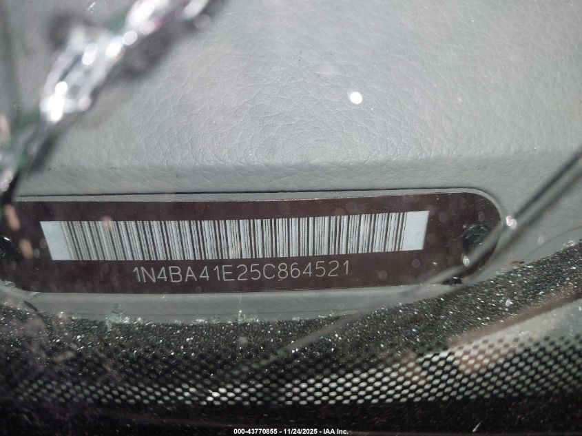 2005 Nissan Maxima 3.5 Sl VIN: 1N4BA41E25C864521 Lot: 43770855