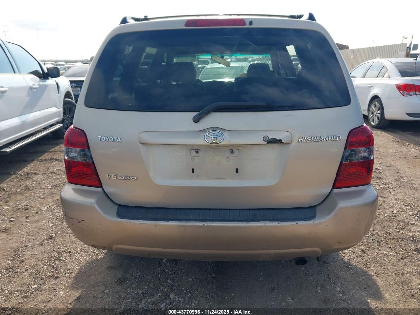 2006 Toyota Highlander V6 VIN: JTEEP21A660139607 Lot: 43770996