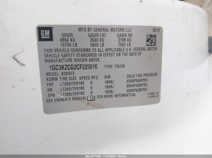 2008 Chevrolet Silverado 2500Hd Work Truck VIN: 1GCHK29K58E213022 Lot: 43771092