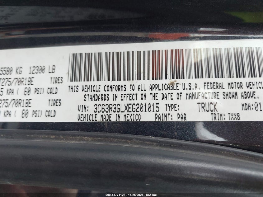 2014 Ram 3500 Tradesman VIN: 3C63R3GLXEG201015 Lot: 43771128