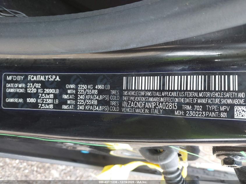 2023 Dodge Hornet Gt Awd VIN: ZACNDFAN1P3A02813 Lot: 43771236