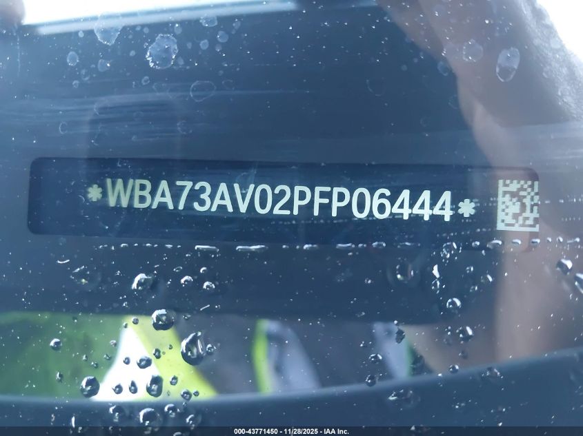 2023 BMW 430I Gran Coupe xDrive VIN: WBA73AV02PFP06444 Lot: 43771450