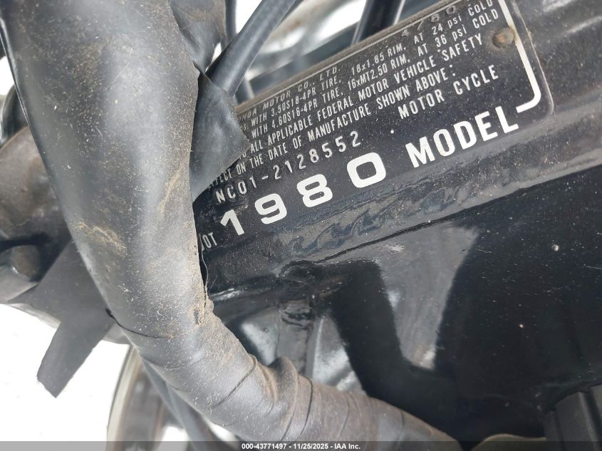 1980 Honda Cm400 VIN: NCD12128552 Lot: 43771497