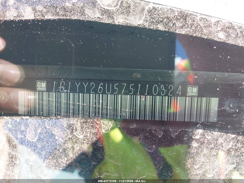 2007 Chevrolet Corvette VIN: 1G1YY26U575110324 Lot: 43772108