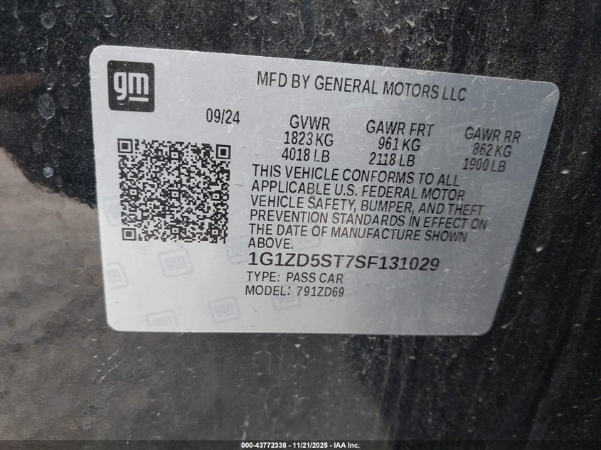 1G1ZD5ST7SF131029 2025 CHEVROLET MALIBU photo no. 9