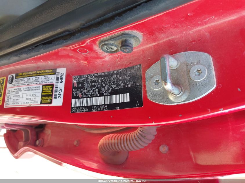 2007 Toyota Tundra Limited 5.7L V8 VIN: 5TBBV58167S450580 Lot: 43772513