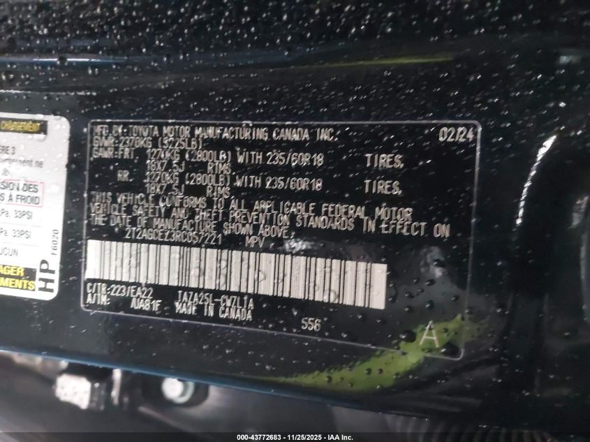 2024 Lexus Nx 350 VIN: 2T2AGCEZ3RC057221 Lot: 43772683