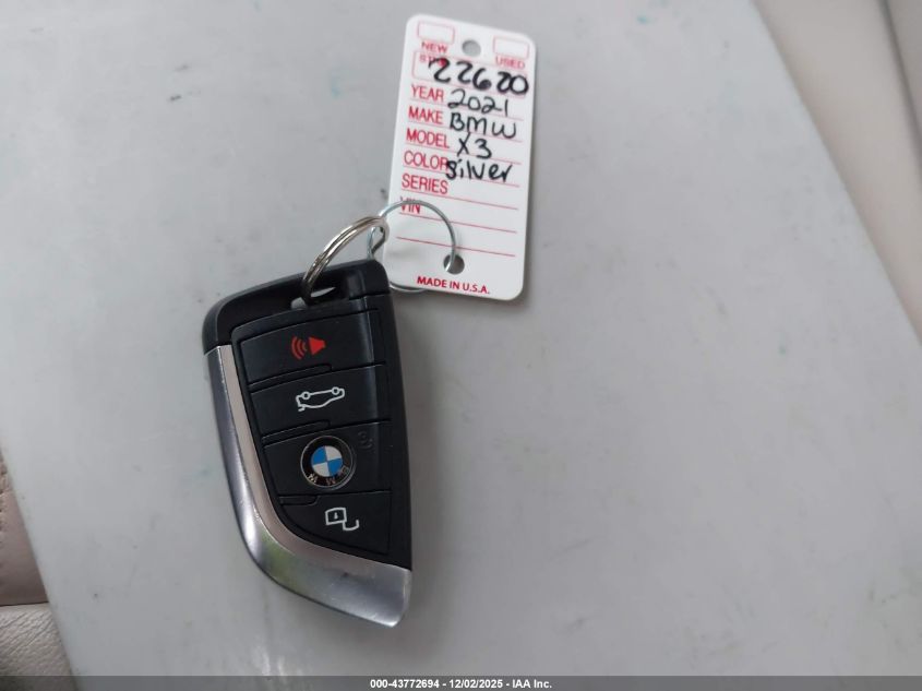 2021 BMW X3 xDrive30I VIN: 5UXTY5C05M9E47635 Lot: 43772694
