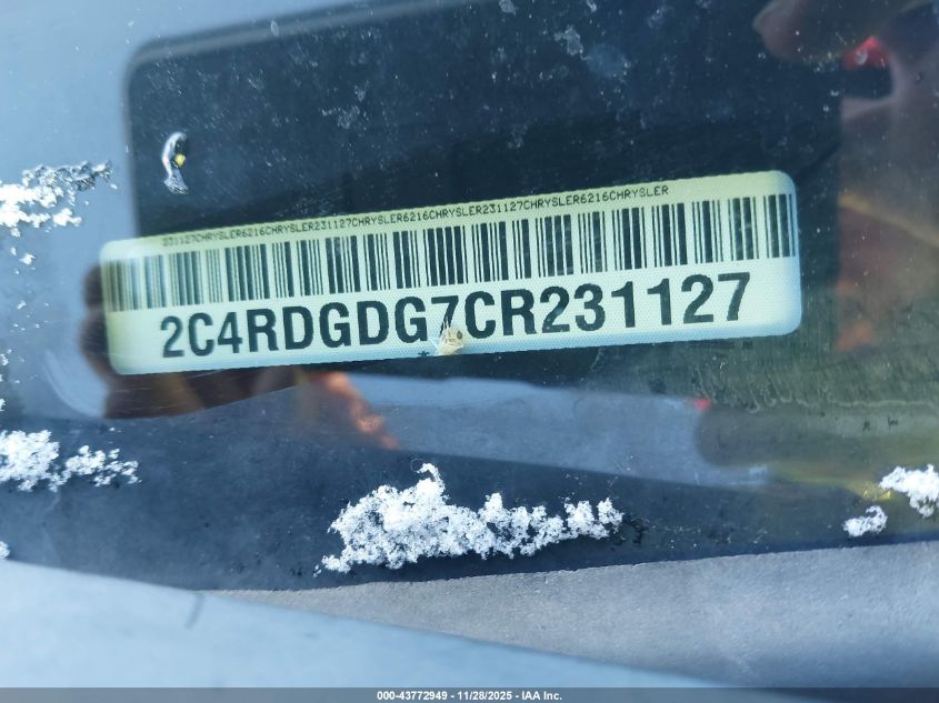 2012 Dodge Grand Caravan Crew VIN: 2C4RDGDG7CR231127 Lot: 43772949