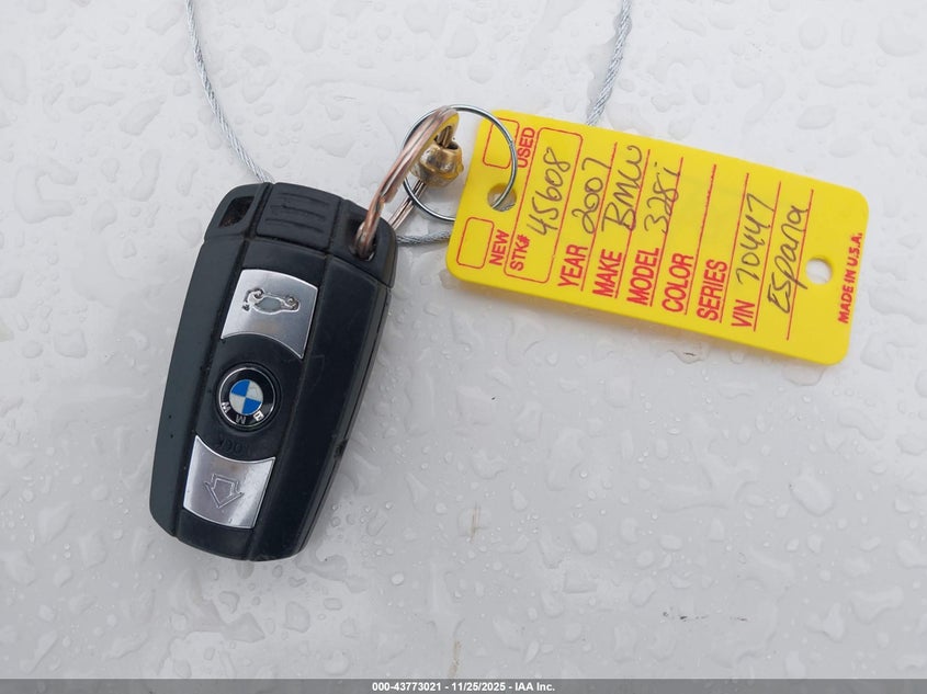 2007 BMW 328I VIN: WBAWB33527PV70447 Lot: 43773021