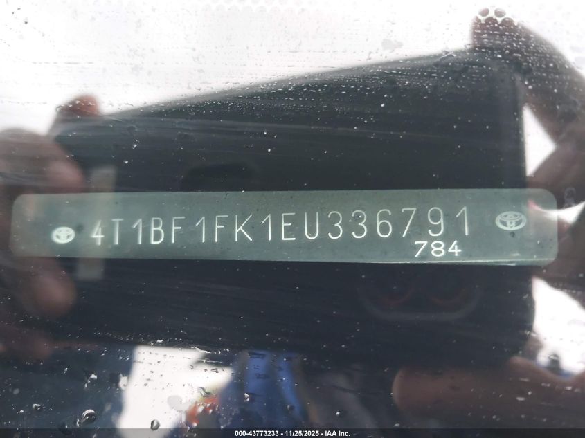 2014 Toyota Camry Se VIN: 4T1BF1FK1EU336791 Lot: 43773233