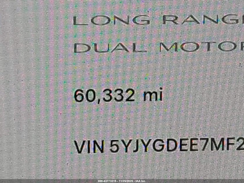 2021 Tesla Model Y Long Range Dual Motor All-Wheel Drive VIN: 5YJYGDEE7MF298774 Lot: 43773315