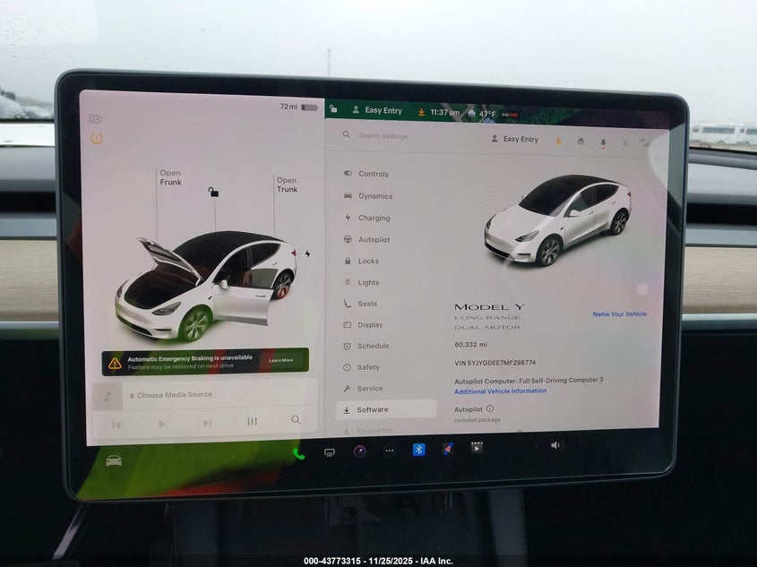 2021 Tesla Model Y Long Range Dual Motor All-Wheel Drive VIN: 5YJYGDEE7MF298774 Lot: 43773315