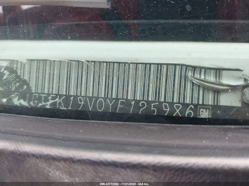 2000 GMC Sierra 1500 Sle VIN: 1GTEK19V0YE125986 Lot: 43773362