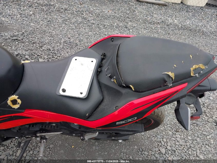 2025 Kawasaki Ex500 VIN: ML5EXGG17SDA41906 Lot: 43773779