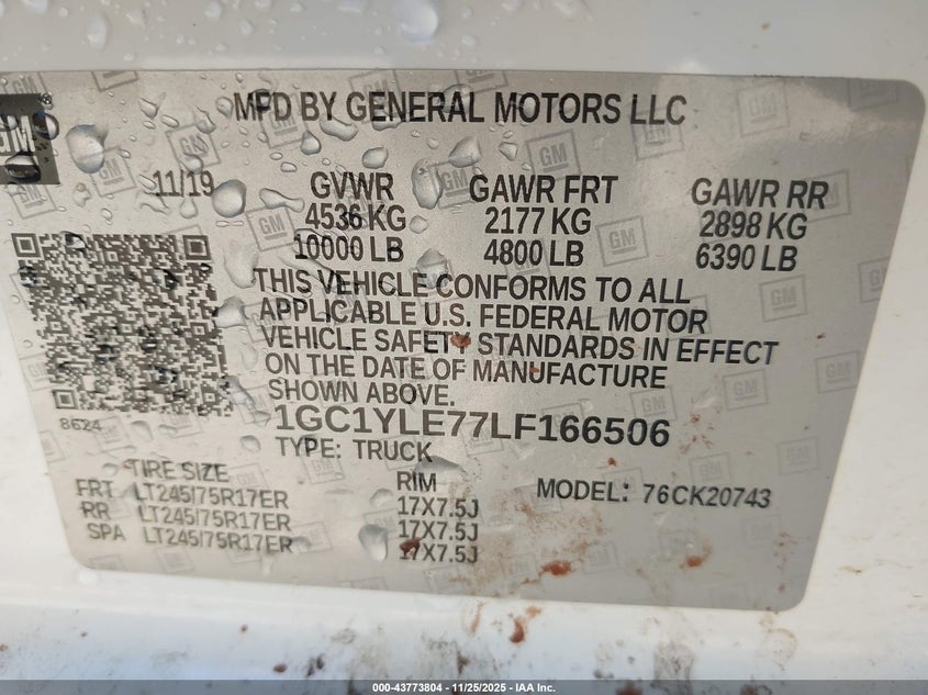 2021 Chevrolet Silverado 2500Hd 2Wd Long Bed Wt VIN: 1GC0WLE75MF221957 Lot: 43773804