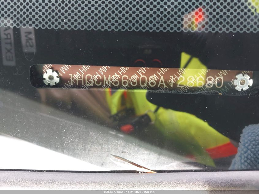 2006 Honda Accord 2.4 Se VIN: 1HGCM56306A128680 Lot: 43774041