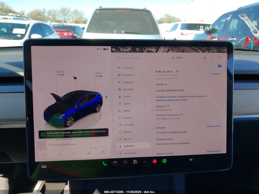 2022 Tesla Model Y Long Range Dual Motor All-Wheel Drive VIN: 7SAYGDEE8NF393039 Lot: 43774200