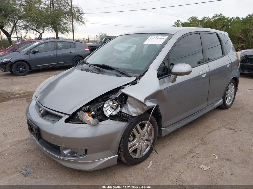 2007 Honda Fit Sport VIN: JHMGD38637S015313 Lot: 43774204