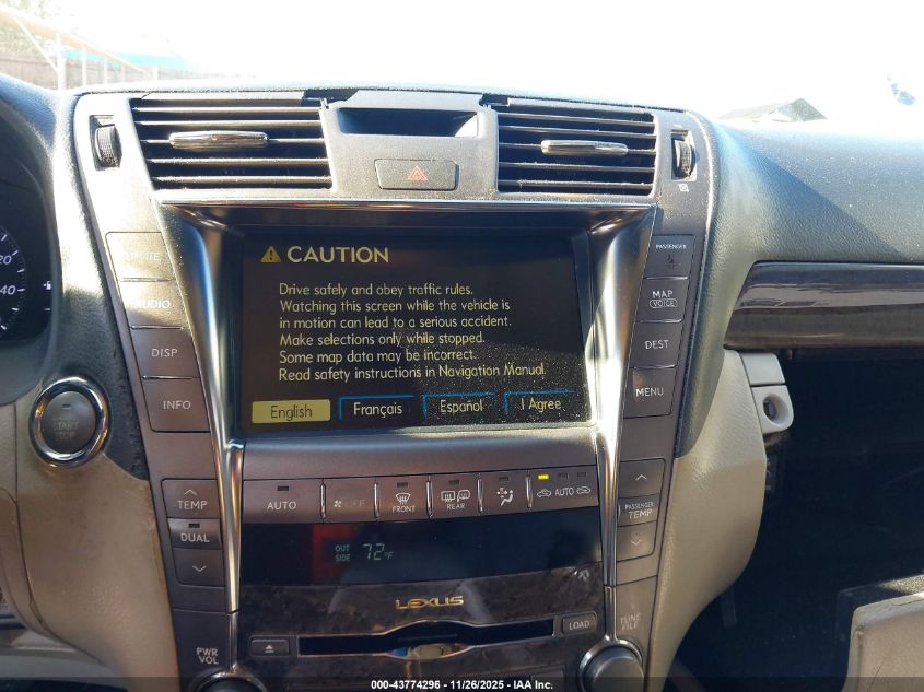 2007 Lexus Ls 460 VIN: JTHBL46F275015372 Lot: 43774296