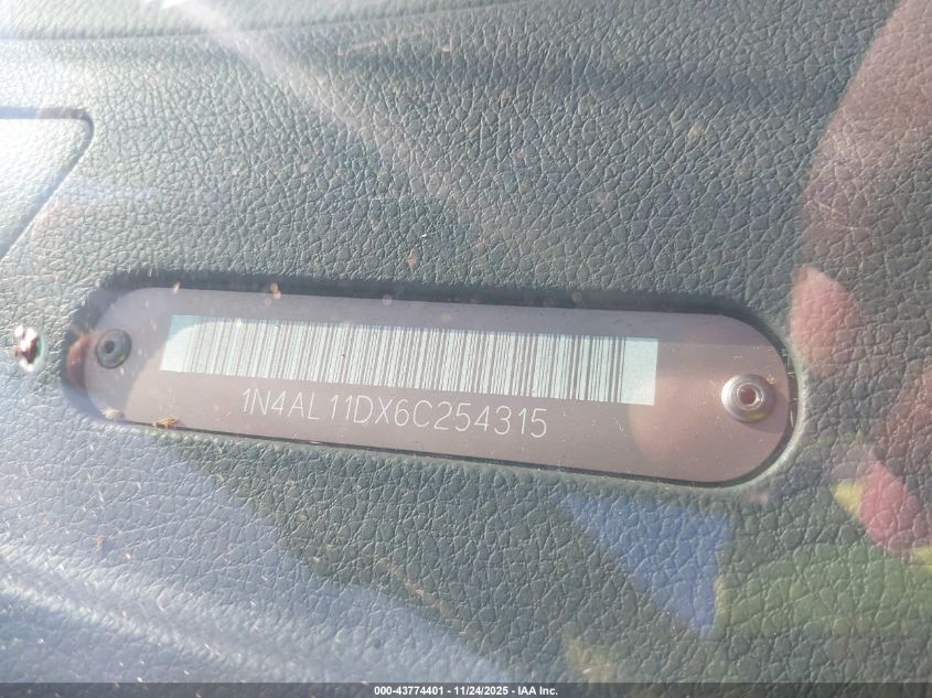 2006 Nissan Altima 2.5 S VIN: 1N4AL11DX6C254315 Lot: 43774401