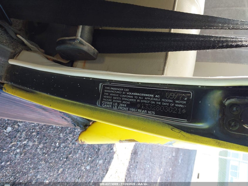 1973 Volkswagen Beetle VIN: 00000001332803021 Lot: 43774589