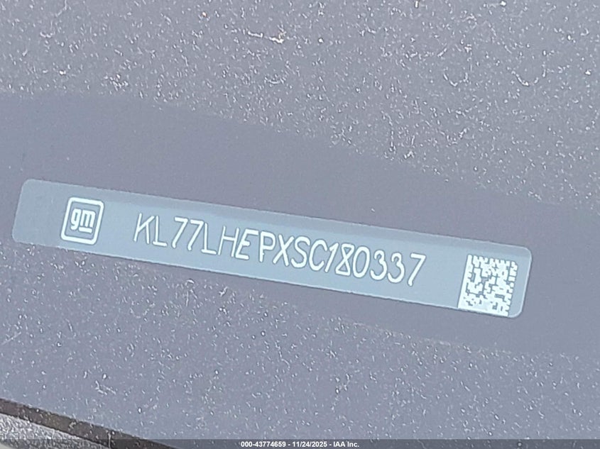 2025 Chevrolet Trax Fwd Lt VIN: KL77LHEPXSC180337 Lot: 43774659