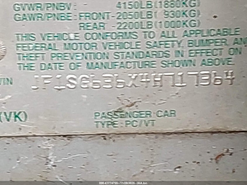 2004 Subaru Forester 2.5X VIN: JF1SG636X4H717364 Lot: 43774755