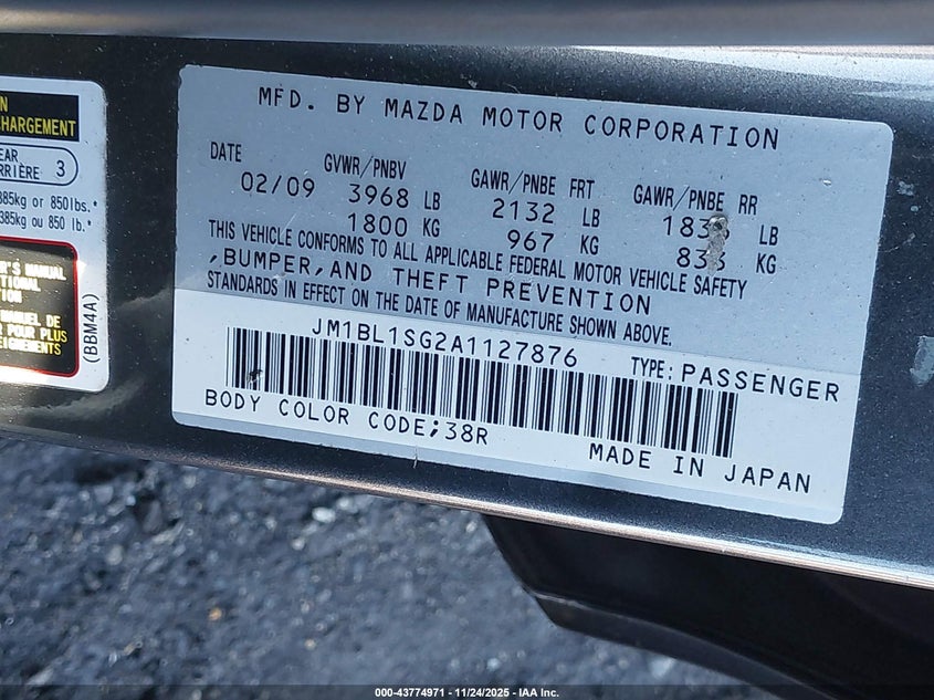 2010 Mazda Mazda3 I Touring VIN: JM1BL1SG2A1127876 Lot: 43774971