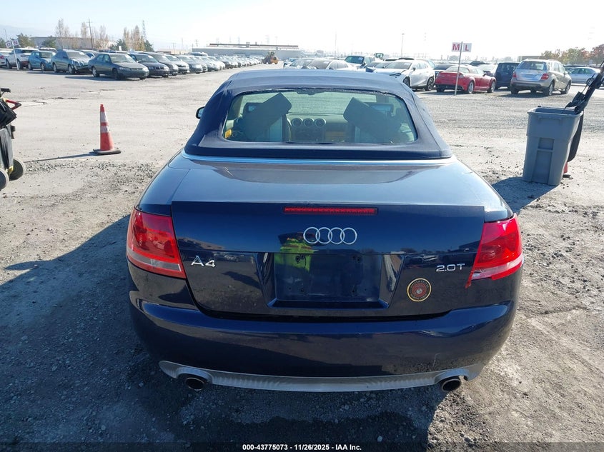2007 Audi A4 2.0T VIN: WAUAF48H67K016638 Lot: 43775073