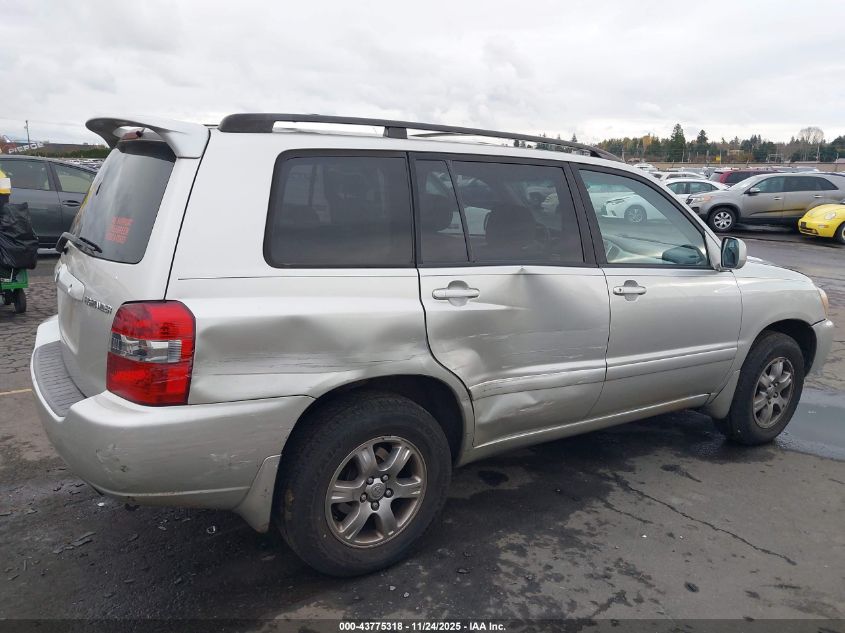 2007 Toyota Highlander V6 VIN: JTEEP21AX70218666 Lot: 43775318